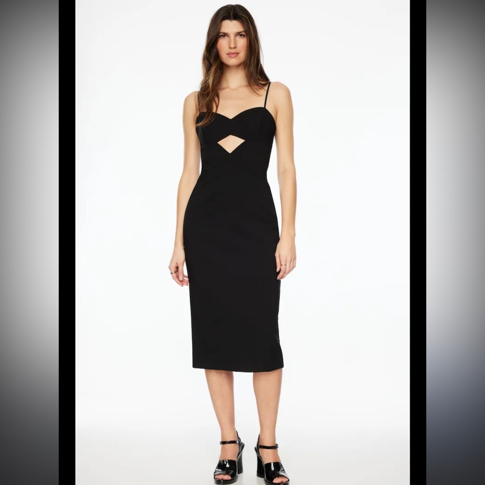 NWT Dynamite Sweetheart Cut Out Midi Dress Black Med